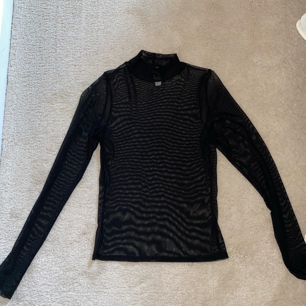 Sheer Black Top, Size M